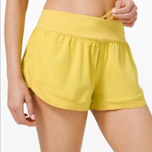 Yellow lululemon Calm Tides shorts